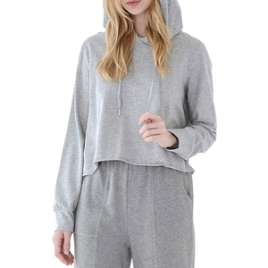 Décontracté, Streetwear, épaule tombante, respirant, écologique, sweats à capuche pull à épaules tombantes recadrée coupe régulière à capuche pour dames - Product Image 5