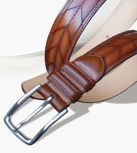 Men's Luxury Casual Leather <b>Belt</b> for <b>Jeans</b> Custom Length Cowhide Material with Steel or Alloy Buckle Custom Logo - Product Image 1