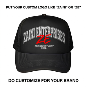 Gorra Trucker de Malla de 5 Paneles, Negra, Impermeable, 100% Algodón, 260 GSM, Premium, con Logotipo Personalizado, Impresión por Transferencia de Calor, OEM, Unisex - Product Image 1