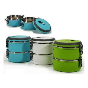 Contenedor Térmico para Alimentos de Acero Inoxidable de 1.7 Litros con 2 Compartimentos, Loncheras para Uso General, Modelo 602403 - Product Image 1