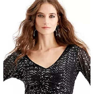 Abito da ballo di lusso in raso da donna For Guess, modello bodycon, con paillettes argento, taglia XS, lunghezza al pavimento, con vita naturale, ODM - Product Image 2