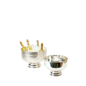 Cuenco para Ponche Plateado Martillado de Gran Capacidad con Diseño Fantástico, para Cubitera, Ecológico, para Fiestas Modernas - Product Image 5