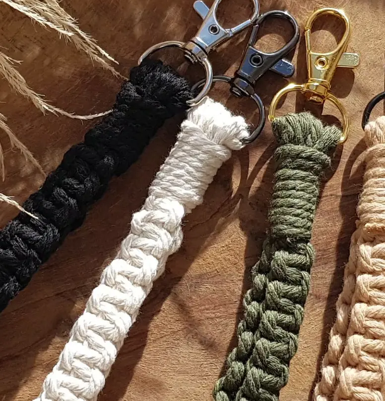Wrist strap // Gift idea Handmade Macrame Keychain