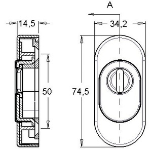 Stainless Steel <b>Key</b> Rosette 0815/0000 EST Escutcheon 14.5 mm Thickness PZ Oval EDI Metal <b>Key</b> <b>Chains</b> - Product Image 4