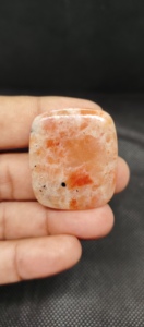 หินดวงอาทิตย์สีส้มธรรมชาติขัดเรียบขนาดผสมอัญมณีหลวมสำหรับทำเครื่องประดับ - Product Image 4