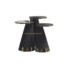 Ensemble de 3 tables d'appoint de canapé de mariage en acier inoxydable et verre poli miroir Design admirable Table gigogne en métal de différentes tailles - Product Image 3