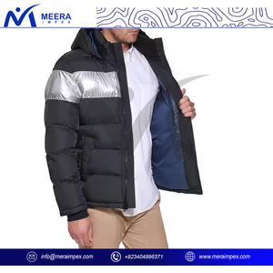 Men's Lightweight <b>Packable</b> Winter Puffer <b>Jacket</b> Waterproof Windproof Hood Insulated Stand Outerwear for Cold Weather Adventures - Product Image 3