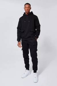 Ensembles de survêtements à imprimé personnalisé avec logo pour hommes, survêtements avec pantalons évasés et sweats à capuche, survêtements d'hiver - Product Image 5