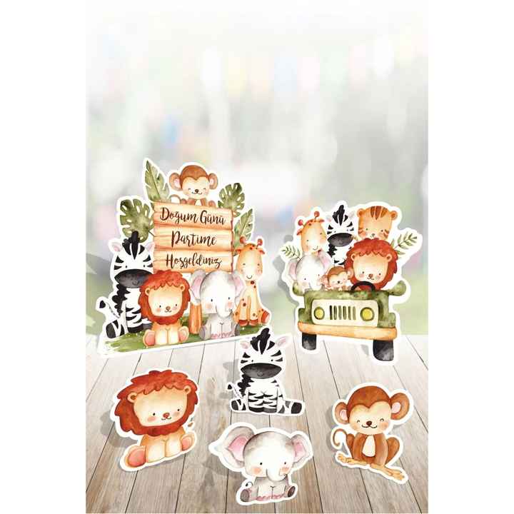 Safari Animals Board Set Pastel Safari (Desktop) ** Thick Paper