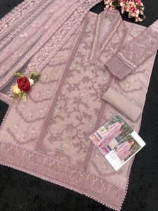 Direct Factory Pakistani suits with Embroidery Sequence Work With Moti & Hand Work for Wholesale <b>Supply</b> - Product Image 6