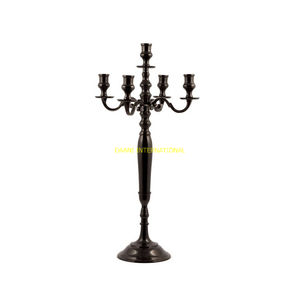 Black 5 Arm Metal Candelabra <b>Candle</b> Holder Tall Elegant <b>Wedding</b> Centerpiece For Banquet Party Event Decoration And Home Decor - Product Image 1