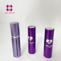 Atomizador de Perfume Portátil Mini de Aluminio Welllord, Botella de Spray Recargable de 10 ml, Aroma Duradero Opcional para Mujer