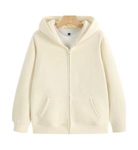 Logotipo personalizado cremallera 500GSM peso pesado moda sudaderas con capucha invierno Casual algodón grueso hombres Top Color sólido Sudadera con capucha - Product Image 6