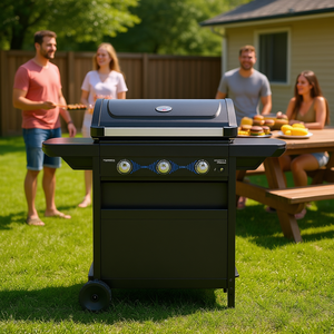 Parrilla Compacta de Doble Gas de 3L para Barbacoa, GLP y Metano, Horno Negro 2226230 - Product Image 3