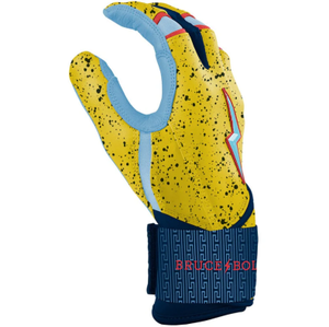 Signature Series Guantes de bateo de puño largo 100% Cuero Diseño único Tarifa al por mayor Bruce Bolt - Product Image 4