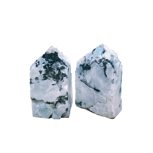 Base de corte de punto de piedra lunar arcoíris de alta calidad, punto de cristal, Belleza Natural curativa, es un maestro perfecto para la decoración del hogar o la oficina - Product Image 2
