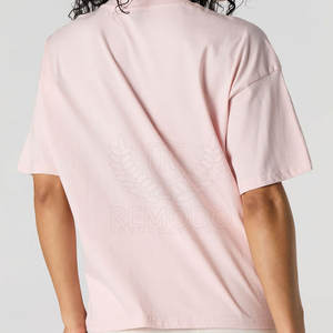 Camiseta con estampado de abullonado para mujer, ropa de calle de gran tamaño, Camiseta de algodón para mujer, Camiseta con estampado de abullonado a la moda al por mayor - Product Image 2