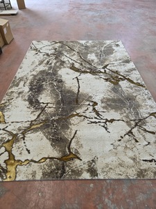 Alfombra de poliéster Adiva Shaggy de Gaziantep, tejida en jacquard, de pelo largo, acolchada, reversible, resistente a las manchas, fabricada a máquina, con base de yute. - Product Image 3
