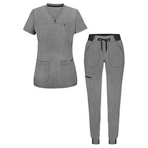 Custom set Scrub wanita, pakaian perawat rumah sakit spandeks regang <span class=keywords><strong>4</strong></span> cara