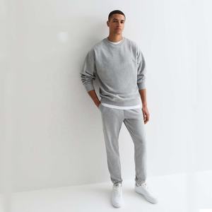 Ropa deportiva, chándal de cuello redondo en blanco, conjunto de chándal de dos piezas para hombre, tamaño personalizado, Sudaderas con cuello redondo, conjunto de Jogger, chándal de color gris - Product Image 2