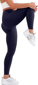 Buttery Soft High-Waisted Full-Length Yoga <b>Leggings</b> for <b>Women</b> Solid <b>Pattern</b> Elastic Waist for Daily Workouts Athletic Front - Product Image 3