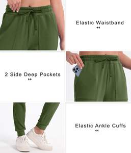 Pantalon de jogging en coton mélangé pour femmes, respirant, idéal pour un usage quotidien, pantalon de jogging sportif pour femmes, ajustement flexible, vêtements de course et d'entraînement - Product Image 2