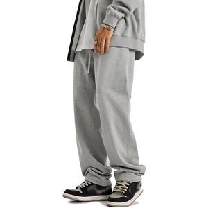 High Quality Bulk Wholesale <b>Men</b> Black Fleece Baggy Joggers Pants <b>Trousers</b> Blank Custom Sweat Pants for <b>Print</b> - Product Image 3