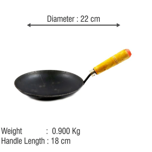 Iron <b>Tawa</b> Heavy Handmade With Wooden Handle Cooking Utensil Kitchen Pan Home Hotel Kitchen 14 Inches Ultimate Quality Iron <b>Tawa</b> - Product Image 1