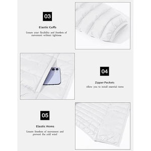 Veste matelassée rembourrée pour hommes Sangle de marque réfléchissante personnalisée Poignets réglables thermoscellés Quilting Platinum Grey - Product Image 6