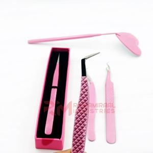 RMI Haute Qualité Super Produit Pointe Argent Et Bébé Rose Poudre Enduit Couleur Diamant Grip/Cils Miroir Rose Couleur Ensemble - Product Image 5