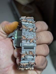 Iced Out <b>Rose</b> <b>Gold</b> Moissanite Diamond Throne Hip Hop Watch for Men Luxury Squire Model Wholesale rate - Product Image 3