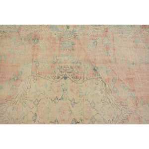 Tapis turc Vintage Beige Vert 3.5 X 7.2ft fait à la main en laine grande surface Patchwork Design rectangulaire couloir Latex pour la décoration de la chambre - Product Image 5
