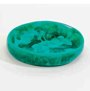 ชามเรซินทรงหินอ่อนทำมือสีเขียวขาวและดำขนาดพิเศษ - Product Image 2