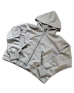 เสื้อฮู้ดผู้ชายแบบโอเวอร์ไซส์ แต่งคริสตัล ซิปหน้า ผ้าหนา สไตล์สตรีทแวร์ ผ้าฝ้าย 100% ลำลอง สำหรับผู้ชาย เสื้อฮู้ดประดับคริสตัลเต็มตัว - Product Image 3