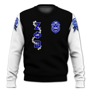 Sweat-shirt brodé avec les lettres grecques Zeta Phi Beta pour femmes, bleu, sororité, 1920, col rond, service personnalisé - Product Image 1
