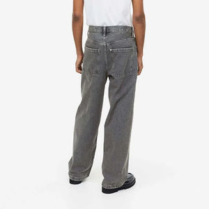 Custom <b>Top</b> Product Slim Fit Rigid Biker Rip & Repair Denim Jeans For Men's Stylish Stacked Black <b>Distressed</b> Denim Men's Pants - Product Image 4