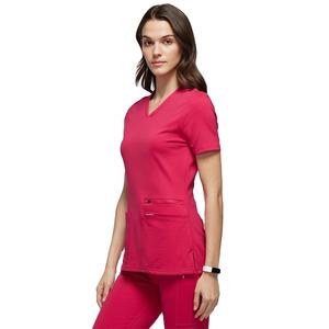 ชุดเครื่องแบบแพทย์แขนสั้นสำหรับผู้หญิงชุดเครื่องแบบขัดผิวสำหรับโรงพยาบาลพร้อมโลโก้ - Product Image 3