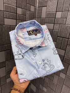 Chemise décontractée homme en twill très demandée, anti-plis, douce, respirante, à manches courtes, coupe décontractée pour l'été – Style indien - Product Image 2