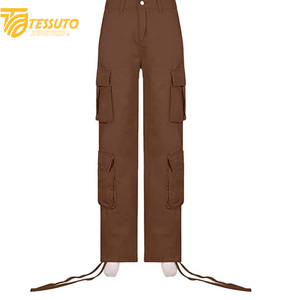 Pantalones cargo de cintura alta para mujer Vaqueros de cintura alta elegantes - Product Image 2