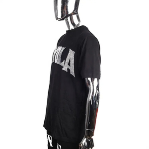 เสื้อยืดผู้ชายลายคริสตัลติดเพชรแบบรีดร้อน หลายสี เสื้อยืดโอเวอร์ไซส์ผ้าฝ้ายสำหรับผู้ชาย - Product Image 4