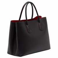 Bolso Tote de Mujer, de Cuero Genuino Negro, Estilo Vintage, con Cierre, Resistente al Agua, Forro de Algodón, Estructurado, de Lujo, para el Trabajo