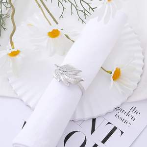 Plaques de serviettes en tissu fantaisie en cuivre et argent, différents revêtements faits à la main, feuilles en métal moulé, Serviette, anneaux de mouchoirs - Product Image 5