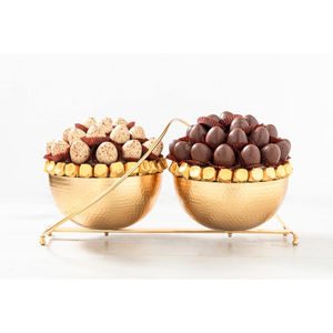 Bol à chocolat en métal doré exclusif Design élégant Bol à chocolat rond Bonbons Porte-desserts pour hôtel et restaurant - Product Image 5