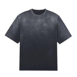 Camisetas Nuevas 2026 de Algodón Grueso con Efecto Desgastado, Cuello Redondo, Manga Corta, Estilo Vintage para Hombre - Product Image 1