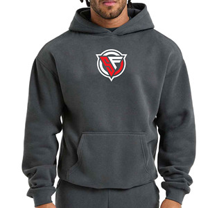 High Quality 100% Cotton Fleece <b>Pullover</b> <b>Men</b> Hoodies Streetwear Tracksuits Heavyweight Puff Printing Pocket Regular Fit Casual - Product Image 5