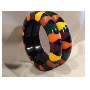 Gemelos hechos a mano personalizados altamente pulidos, brazalete de resina de moda de Estilo Vintage para mujeres de la India - Product Image 5