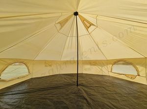 Tienda de campaña familiar grande de 3M y 7M, lona de algodón impermeable para 4 Estaciones, retardante de llama de doble capa de lujo, para acampar al aire libre - Product Image 5