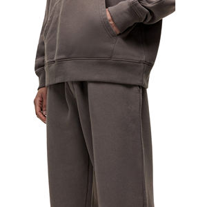 กางเกงวอร์มขาตรงแบบผูกเชือกผ้าฝ้าย100% กลางโอเวอร์ไซส์ผ้าคอตตอนน้ำหนักเบาซักกรดออกแบบโลโก้ได้ตามต้องการ - Product Image 4