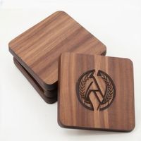 NOORBABA Ensemble de sous-verres de mariage en bois de cerisier et de noyer poli, style nautique, couleur personnalisée, best-seller