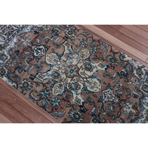 Alfombra Turca Vintage, Alfombra de 3.1x6.2 pies, Alfombra Geométrica con Detalles en Marrón - Product Image 2